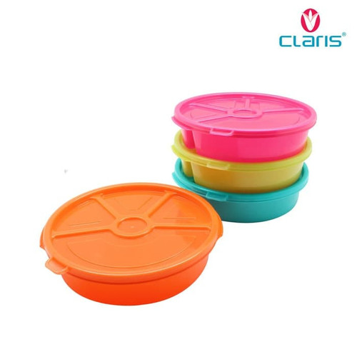 Claris 2701 Round Food Saver Tempat Kotak Makan Bulat Sekat Plastik