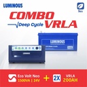 COMBO LUMINOUS 1500VA ECO VOLT + BATERAI VRLA