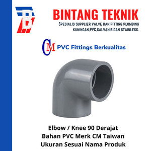 Elbow / Knee 1 1/4" inch PVC AW Merk CM Taiwan 90 Derajat