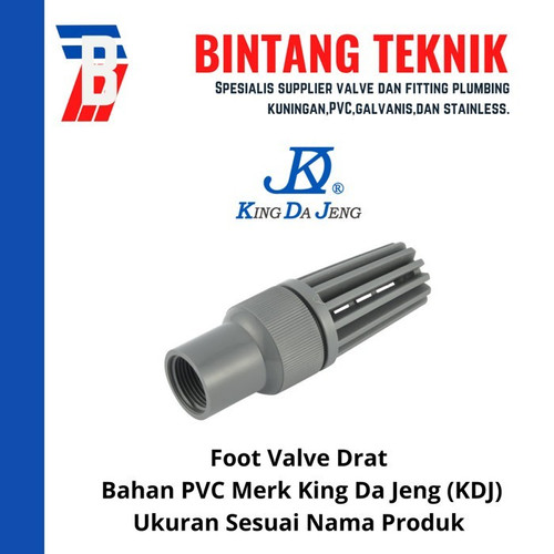 Foot Valve Drat 1 1/4" inch PVC Merk KDJ