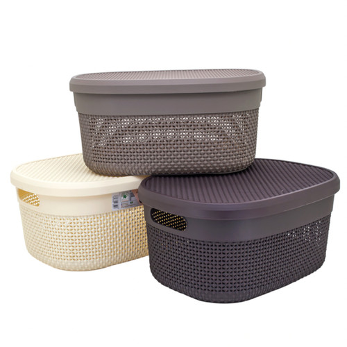 Green Leaf 3309 Keranjang Dengan Tutup Orimono Plastik Storage Basket