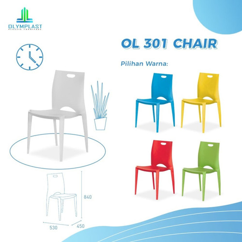 Olymplast OL 301 Kursi Bangku Makan Sender Plastik Cafe Resto Santai