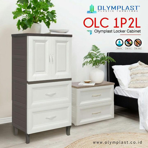 Olymplast OLC 1P2L Lemari Cabinet 1 Pintu 2 Laci Drawer Plastik