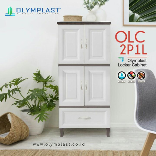 Olymplast OLC 2P1L Lemari Cabinet 2 Pintu 1 Laci Drawer Plastik