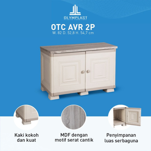 Olymplast OTC AVR 2P Lemari Meja TV Nakas Rak TV Bufet Plastik 2 Pintu