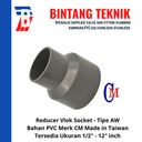 Reducer Sok / Vlok Sok 1 1/2" x 1/2" PVC AW Merk CM Taiwan