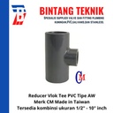 Reducer Vlok Tee 1 1/2" x 1 1/4" PVC AW Merk CM Taiwan