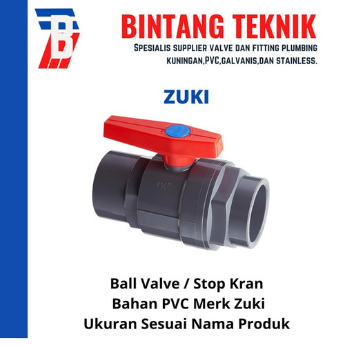 Stop Keran / Ball Valve PVC Socket Polos Zuki 4" inch