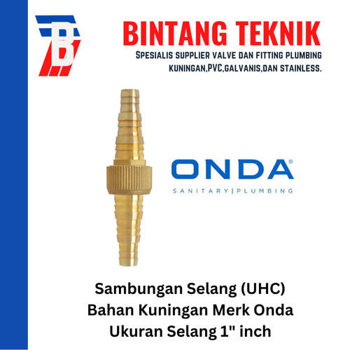 Sambungan Selang 1" inch Kuningan Onda (UHC 1" Onda)