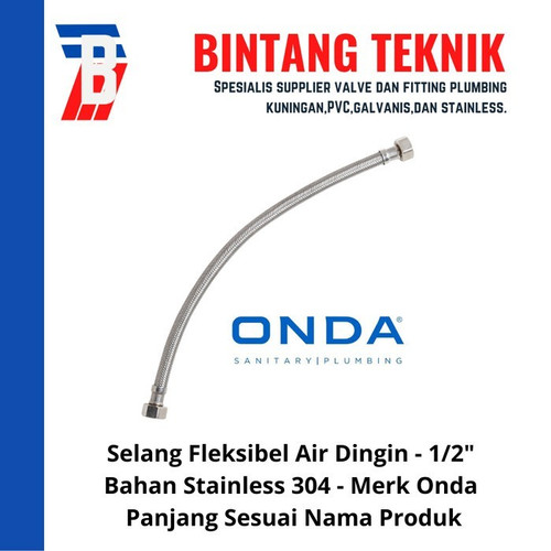 Selang Fleksible Air Dingin (Flexible Hose) 1/2" Onda 40 cm