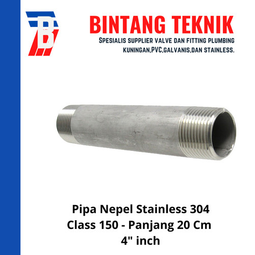 Pipa Nepel (Nipple) 20 cm 4" inch Stainless 304