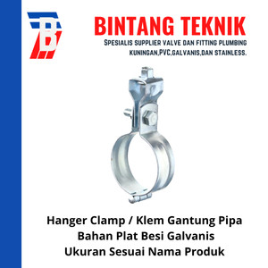 Hanger Clamp / Klem Pipa Gantung 1 1/4" inch Plat Besi Galvanis