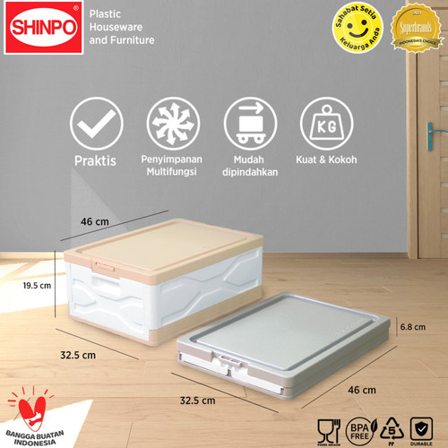 Shinpo 148 Container Box Lipat Compact Kotak Folding Storage Box 1 Set