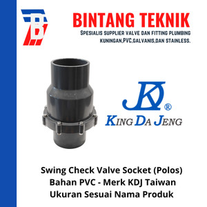 Swing Check Valve / Kleb Tabok PVC 2 1/2" inch Merk KDJ Taiwan