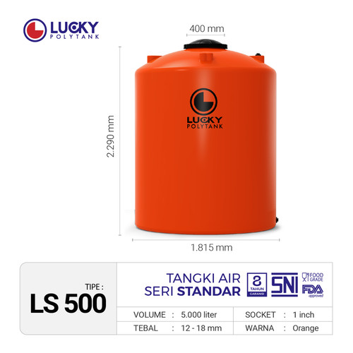 Tangki / Toren Air Standar Lucky 5000 liter (LS 500)