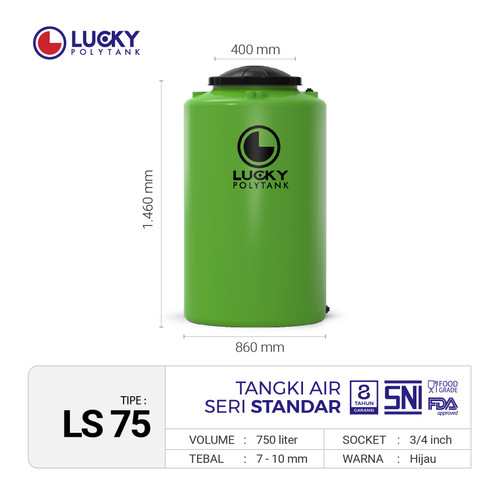 Tangki / Toren Air Standar Lucky 750 liter (LS 75)