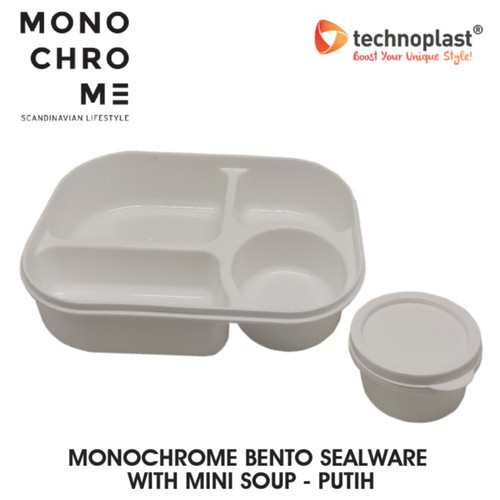 Technoplast Monochrome Bento Sealware Kotak Bekal Makan Lunch Box Soup