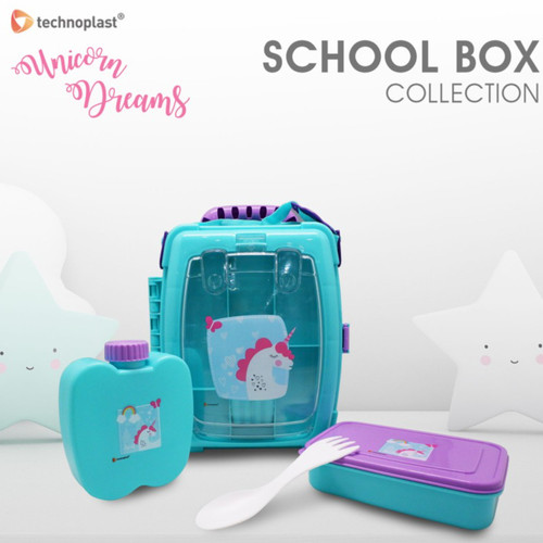 Technoplast Unicorn Dreams School Lunch Box Koper Set Kotak Makan Anak