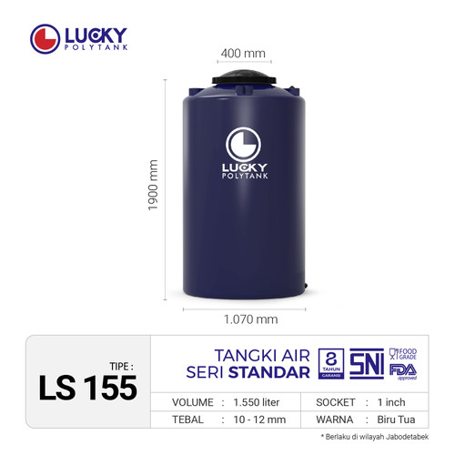 Toren Air 1500 liter Lucky Standard / Tangki air Lucky / Tandon Air