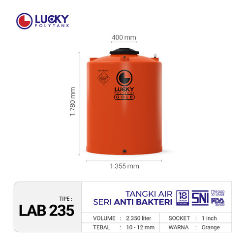 Toren Air 2350 liter Antibakteri / Tangki air Lucky / Tandon Air