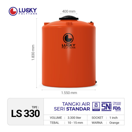 Toren Air 3300 liter Lucky Standard / Tangki air Lucky / Tandon Air