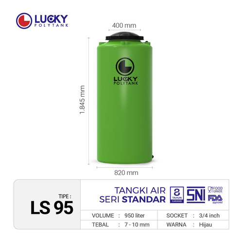 Toren Air 900 liter Lucky Standard / Tangki Air Lucky / Tandon Air