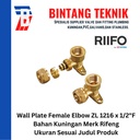 Wall Plate Female Elbow ZL 1216 x 1/2"F Rifeng