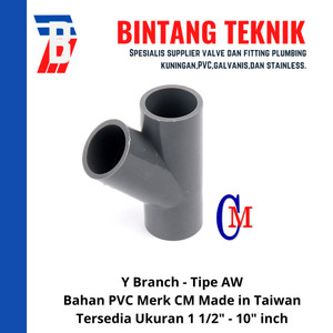 Y Branch 2" inch PVC AW Merk CM Taiwan