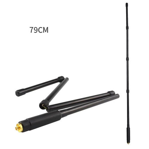 AT1279 Antena HT Dualband SMA Female Lipat 79cm Baofeng Kenwood Cina