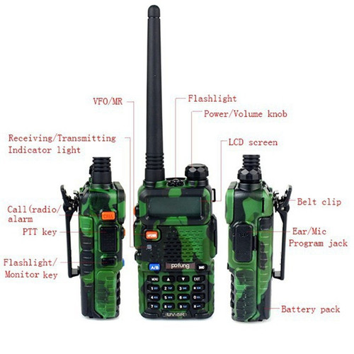 Pofung PF-UV5R Hijau HT Dual Band Garansi UV-5R UV5 Green Camo Loreng