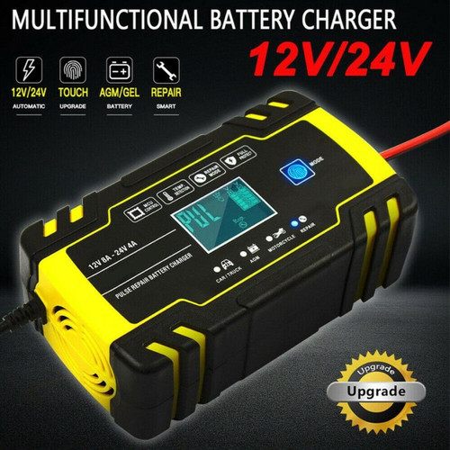 Charger Aki Mobil Motor 12V 24V 140W 6-150Ah Cajer Accu LCD Foxsur Cas