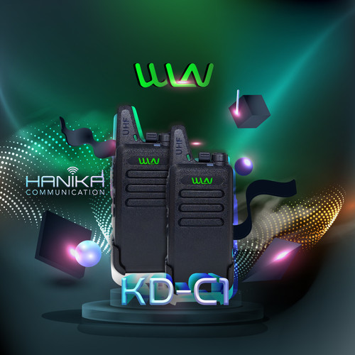 Sepasang WLN KD-C1 Walkie Talkie UHF Hijau Loreng Army Garansi KDC1