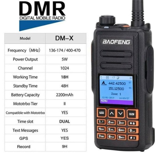 Baofeng DM-X HT Dual Band Digital Analog Ori Baru Garansi GPS SMS DMR