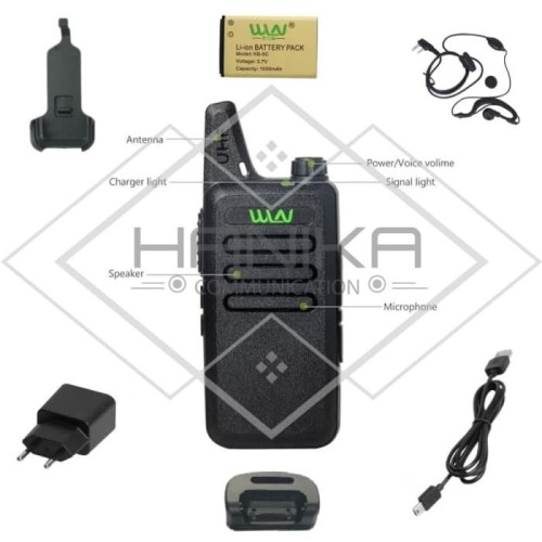 WLN KD-C1 Lengkap Handsfree tanpa Dus Ori HT UHF Hitam Grnsi WLAN KDC1