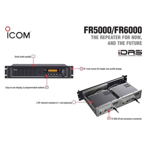 Icom IC-FR6000 Analog Digital IDAS UHF 350-400MH Repeater Ori ICFR6000