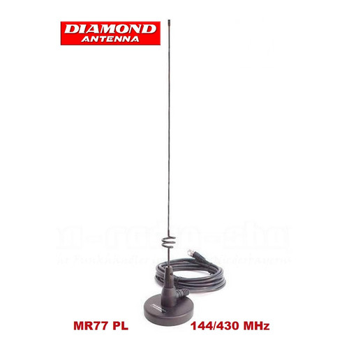 Diamond MR77 Antena U V dan Bracket Magnet Mobil Ori 50cm Dualband Rig