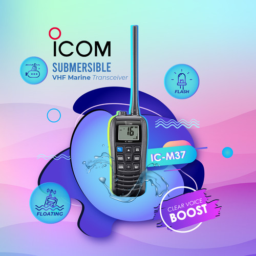 Icom IC-M37 HT Marine 6Watt VHF Ori Garansi Waterproof Floating ICM37