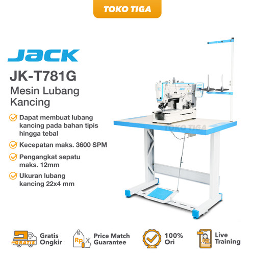 Mesin Lubang Kancing JACK JK-T781GZ / JK T781 GZ Servo Motor