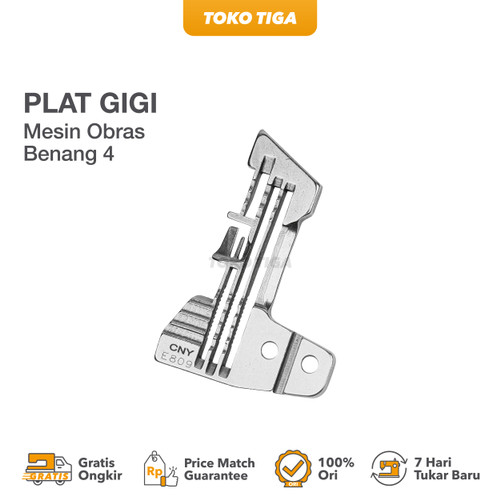 Plat Gigi Mesin Obras Benang 4 / Throat / Needle Plate (E809)