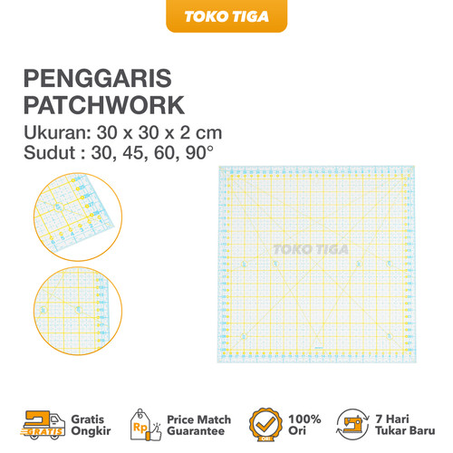 Penggaris Patchwork / Quilting Ruler 30 x 30 cm (M3030)