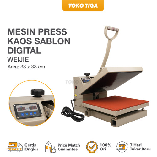 Mesin Press Kaos Sablon Digital 38 X 38 WEIJIE / WEI JIE