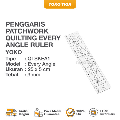 Penggaris Patchwork Quilting Every Angle Ruler (QTSKEA1)