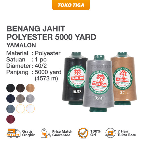 Benang Jahit Polyester 5000 Yard / 4572 Meter 40/2 Merek YAMALON