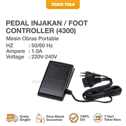 Pedal Injakan Mesin Obras Portable / Foot Controller (4300)