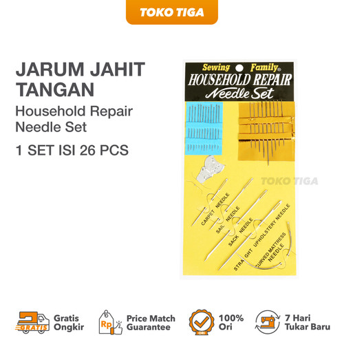 Jarum Jahit Tangan Isi 26 pcs - Household Needle Set