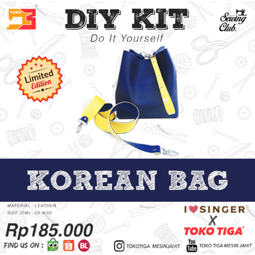 DIY KIT - Tas Kulit Kapoor / Leather Korean Bag By SINGER Sewing Club