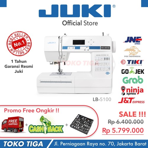 [PROMO] Mesin Jahit JUKI HZL-LB5100 Computerised Portable Multifungsi