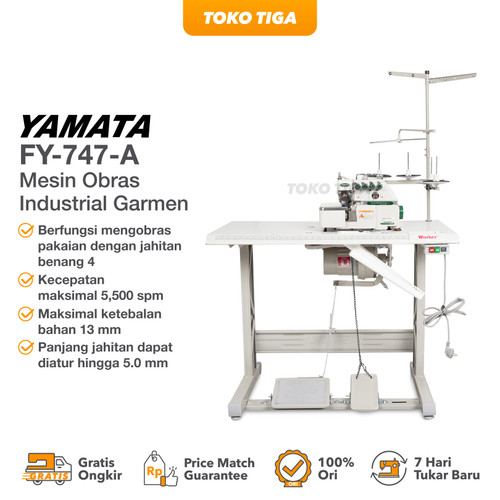 Mesin Obras YAMATA FY747A / FY 747A - Obras Benang 4 Industrial Garmen