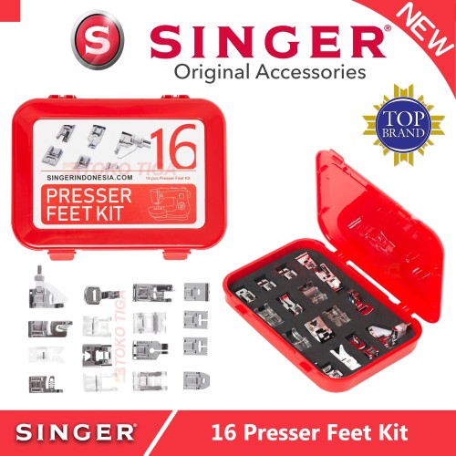 Sepatu Set Mesin Jahit Portable 16 pcs / Presser Feet Kit SINGER