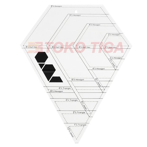 Quilting Ruler / Penggaris Patchwork -Model Permata Multifungsi-QR0907